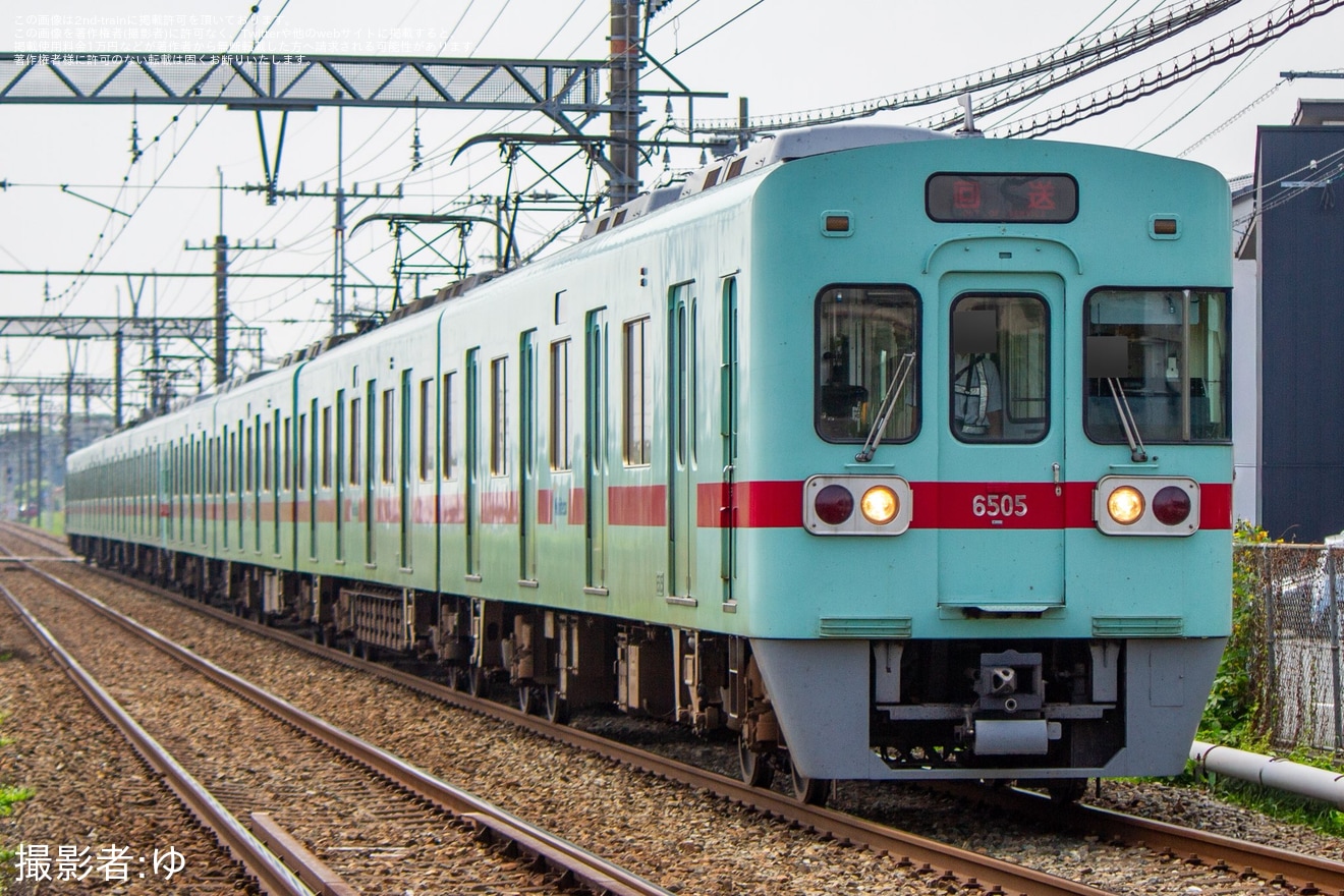 【西鉄】6000形6005Fが故障し6050形6055Fにより救援回送の拡大写真