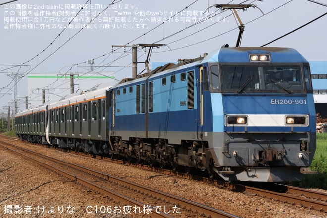 【東急】EH200-901牽引の6020系6157F出場甲種輸送