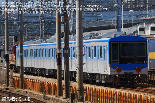 鷹取駅で撮影された【福市交】4000系4131F 甲種輸送