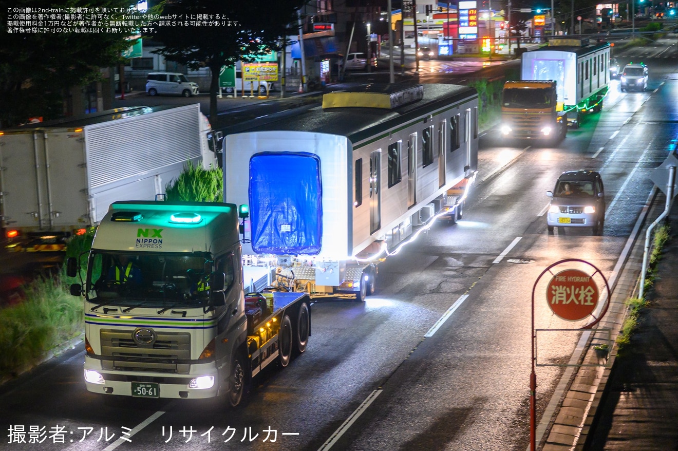 【仙台市交】3000系の第二編成(3332 / 3632)が搬入のため陸送の拡大写真