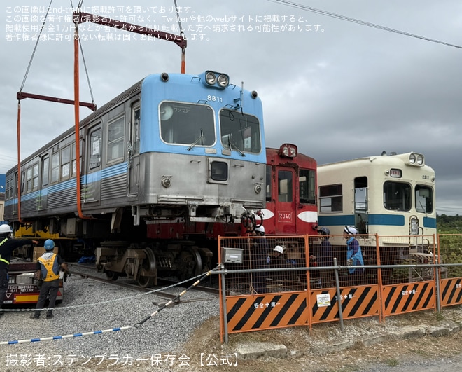 首都圏電車区で撮影された【北鉄】8000系8801編成8811号車が首都圏電車区へ到着