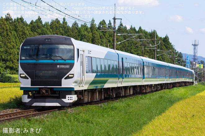【JR東】 E257系2000番台日光線に約1年ぶり2度目の入線となる日光集約臨を不明で撮影した写真