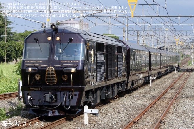 【JR九】77系客車(ななつ星in九州)小倉総合車両センター出場(202509)を不明で撮影した写真