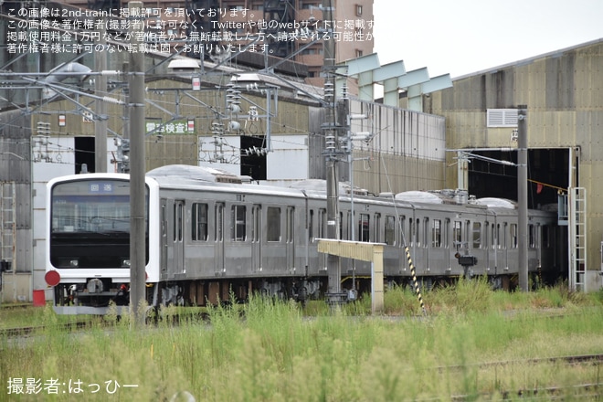 【JR東】E501系K753編成へ反射板取り付けを郡山総合車両センター付近で撮影した写真