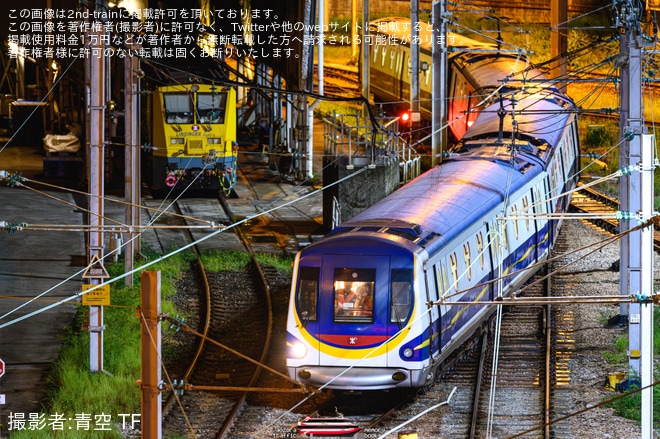 【MTR】迪士尼線(ディズニー線）のM-Train P501/P502編成が九龍湾総合車両所へ入場回送を不明で撮影した写真