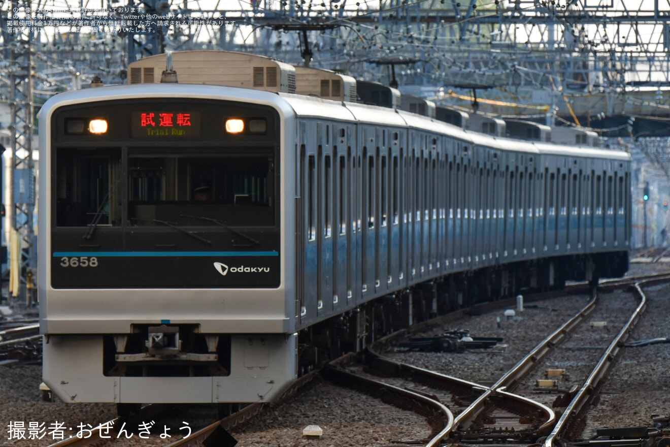 【小田急】3000形3658F(3658×8)車輪・空気バネ交換試運転の拡大写真