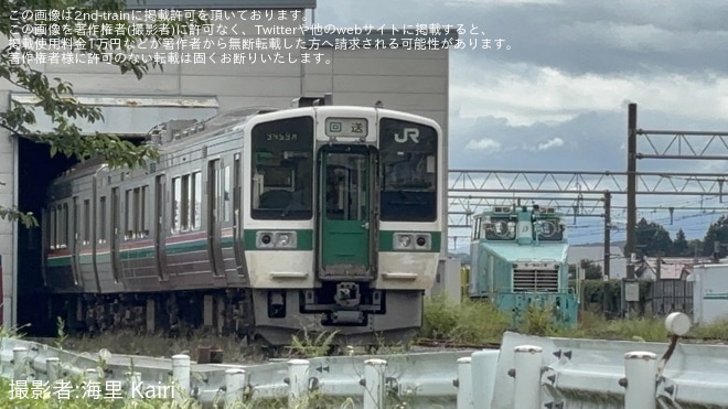 【JR東】719系5000番台Y11編成新庄にて一部部品の撤去