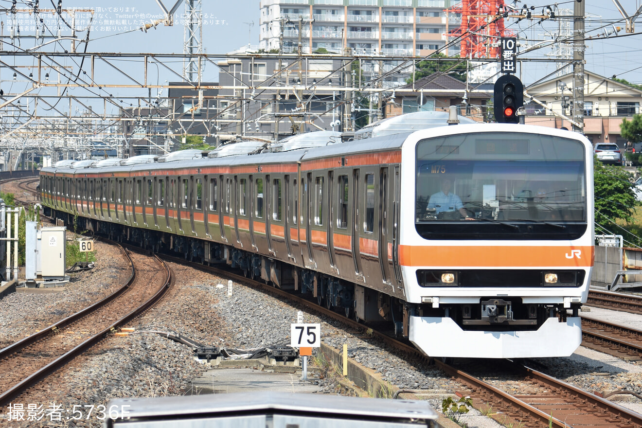 【JR東】209系ケヨM75編成大宮総合車両センター出場回送の拡大写真