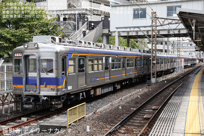 堺東駅で撮影された【南海】6000系6023F+6300系6334F千代田工場出場試運転