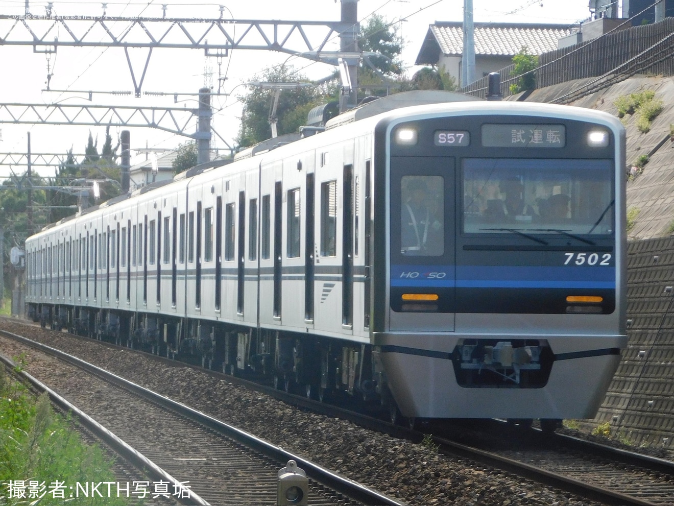 【北総】7500形7502編成宗吾車両基地出場試運転の拡大写真