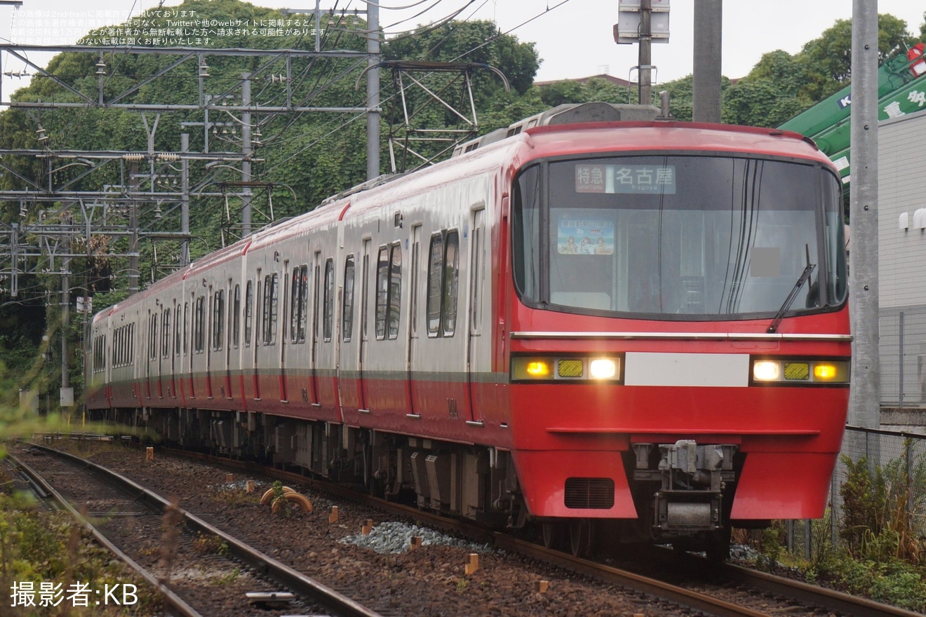 【名鉄】「美浜町制70周年記念系統板」を装着し運転の拡大写真