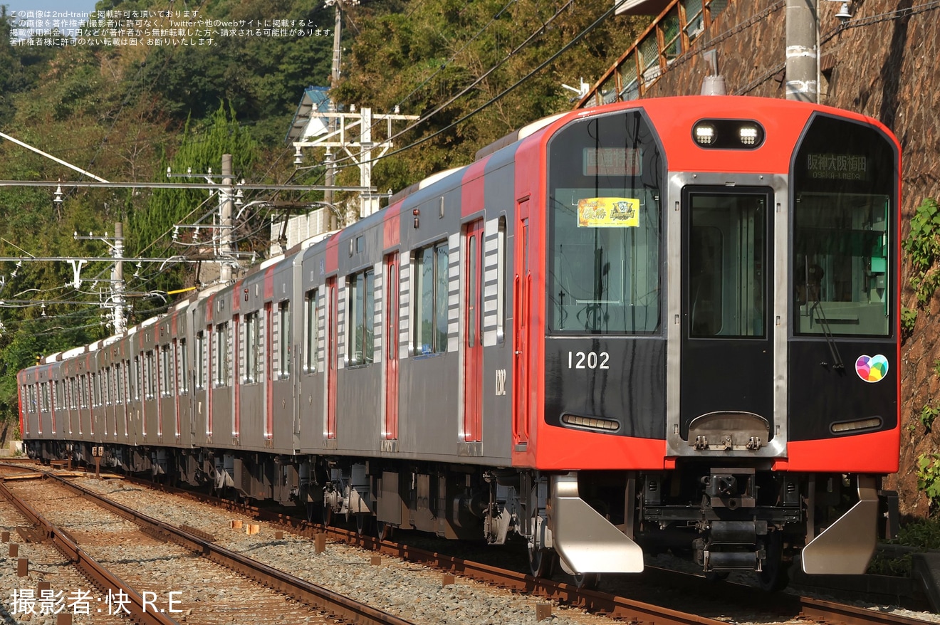 【阪神】1000系1202F「Re Vermilion」が直通特急運用に充当の拡大写真