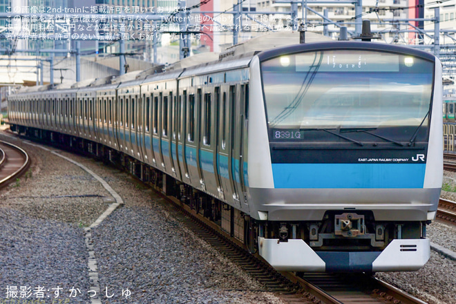 高輪ゲートウェイ駅で撮影された【JR東】E233系1000番台サイ102編成東京総合車両センター入場回送
