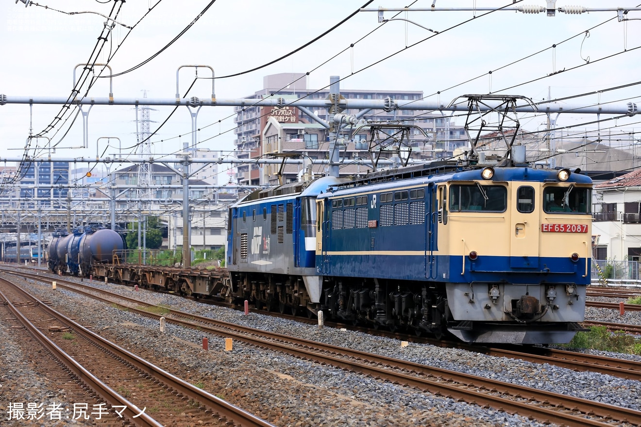 【JR貨】8764レがEF65-2087とEF210-158の重連で運転の拡大写真