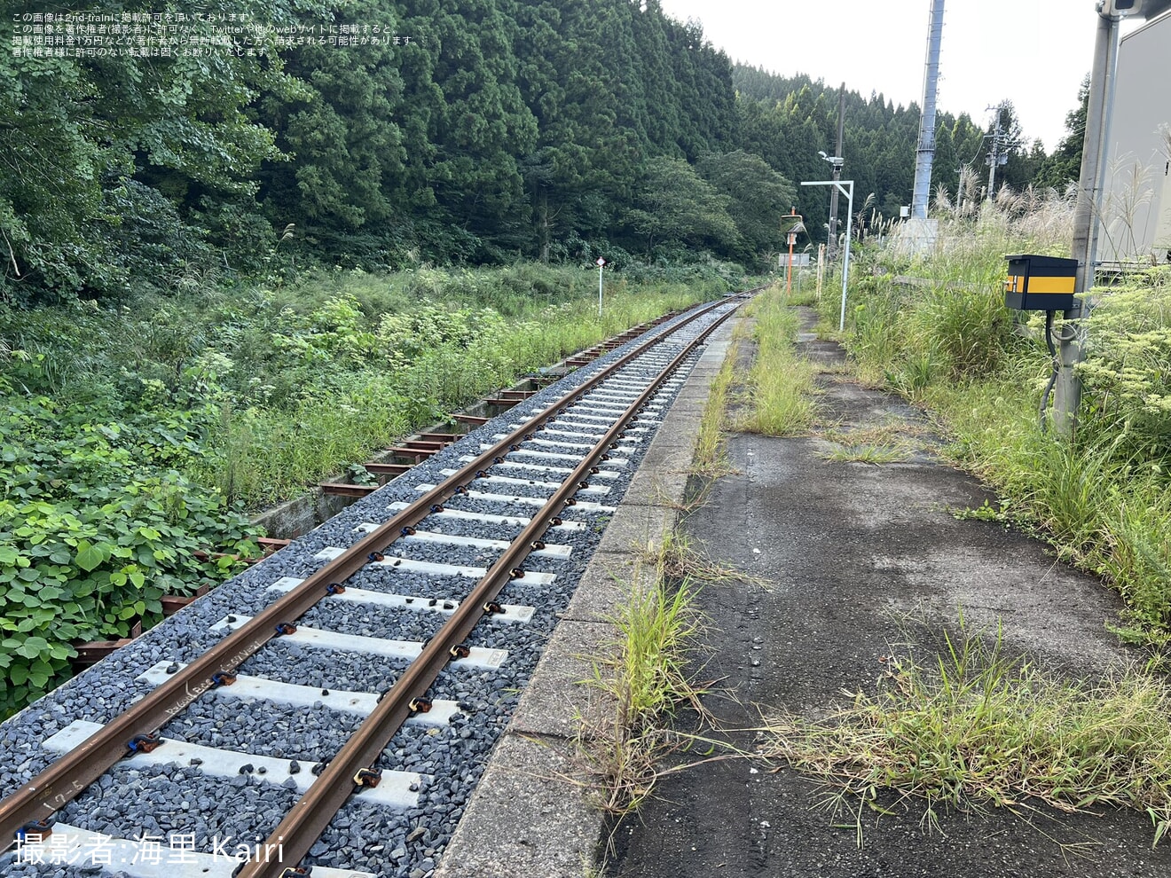 【JR東】陸羽西線高屋駅の撤去されていたレールが復元の拡大写真