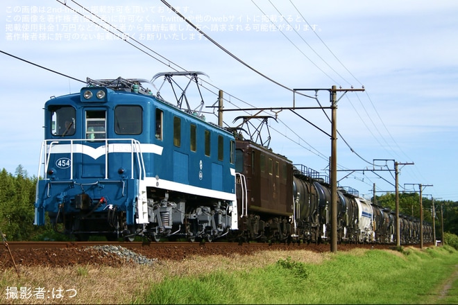 【三岐】ED454が秩父鉄道色になり運行開始を不明で撮影した写真