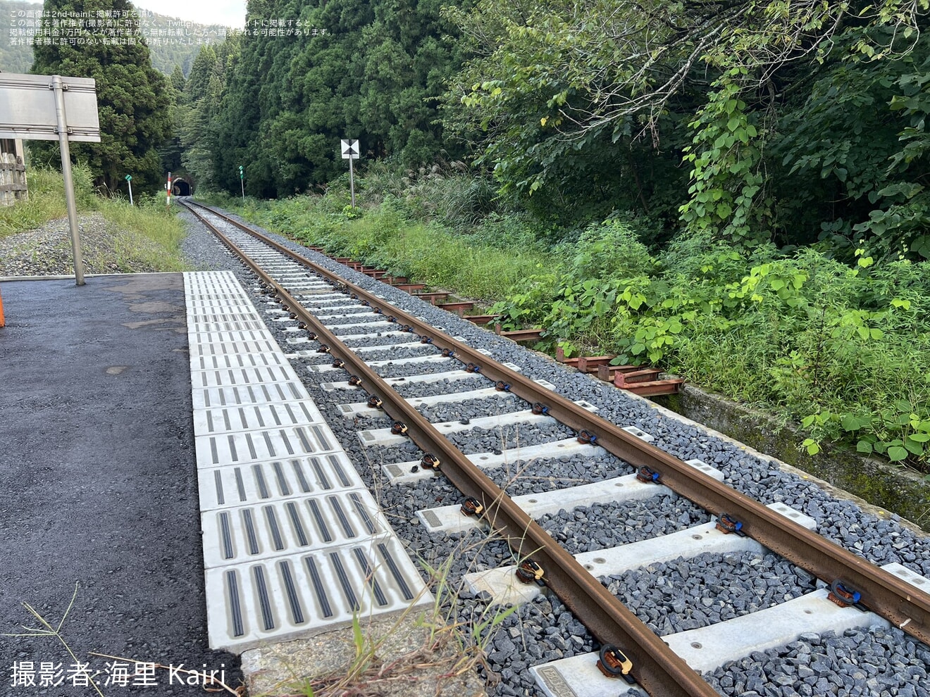 【JR東】陸羽西線高屋駅の撤去されていたレールが復元の拡大写真