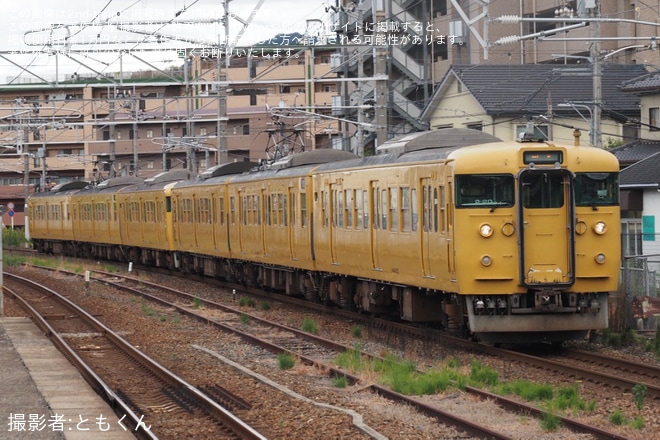 【JR西】115系D-05編成+D-20編成廃車回送を不明で撮影した写真