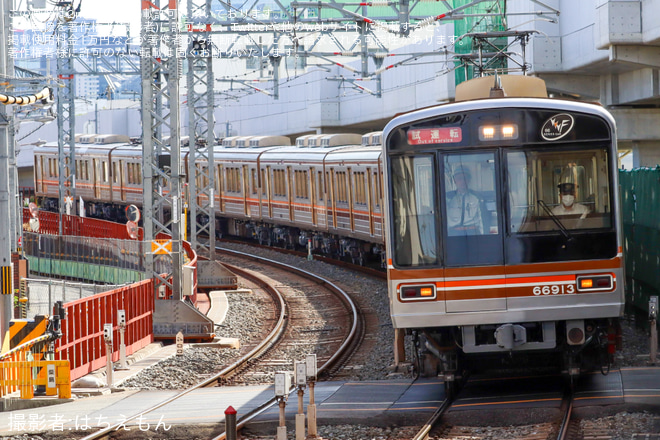柴島駅で撮影された【大阪メトロ】66系66613F東吹田検車場出場試運転