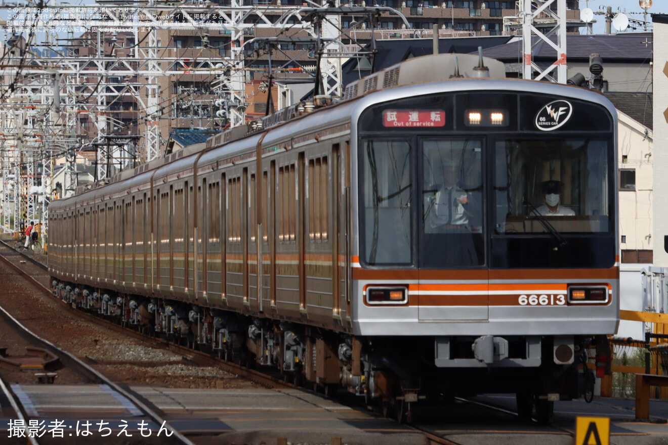 【大阪メトロ】66系66613F東吹田検車場出場試運転の拡大写真