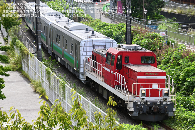 東高島～桜木町間で撮影された【JR東】HB-E220系(HB-E220-4・HB-E221-4・HB-E222-4)J-TREC横浜事業所出場甲種輸送