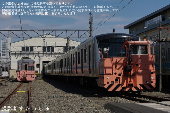 大野総合車両所で撮影された【小田急】5000形5054×10(5054F) 車輪交換試運転(20250926)