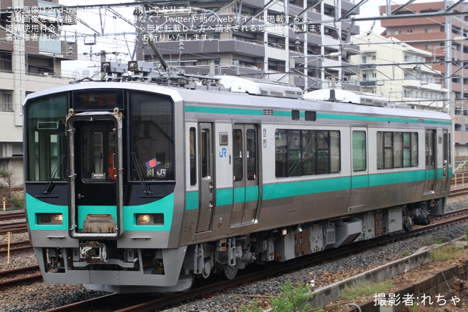 千里丘駅で撮影された【JR西】125系F3編成 吹田総合車両所本所出場試運転