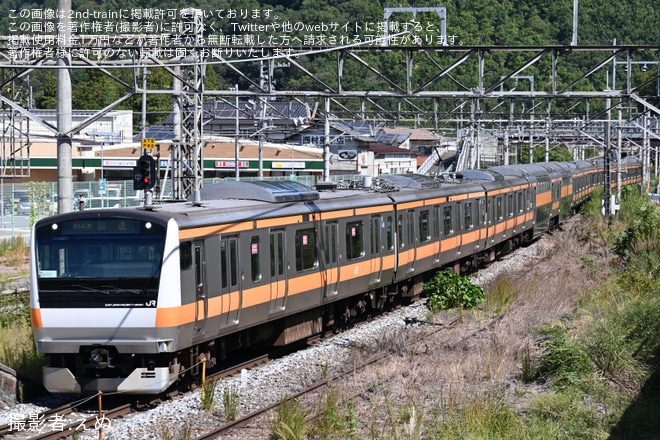 【JR東】E233系0番台トタT9編成長野総合車両センター出場回送を不明で撮影した写真