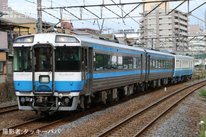 高松運転所-高松駅で撮影された【JR四】キハ47-145 多度津工場出場試運転(202509)