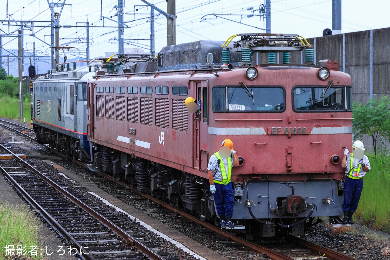 【JR貨】EF81-406が北九州貨物ターミナルへ回送の拡大写真