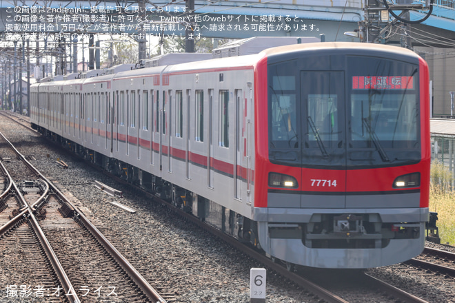 せんげん台駅で撮影された【東武】70000系71714F 南栗橋工場出場試運転