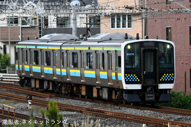 東船橋～津田沼間で撮影された【JR東】E131系マリR07編成 大宮総合車両センター出場回送