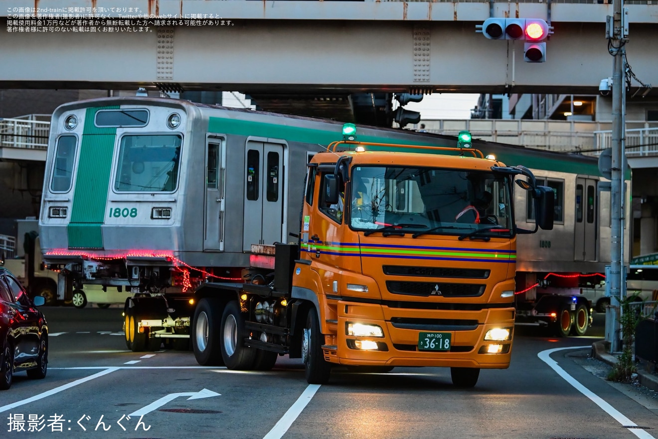 【京都市交】10系1108F(1108/1808号車)が廃車陸送の拡大写真