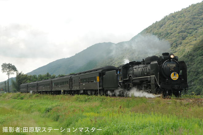 【JR西】やまぐちDCプレキャンペーン開幕に合わせSLやまぐち号走る。を長門峡～渡川間で撮影した写真