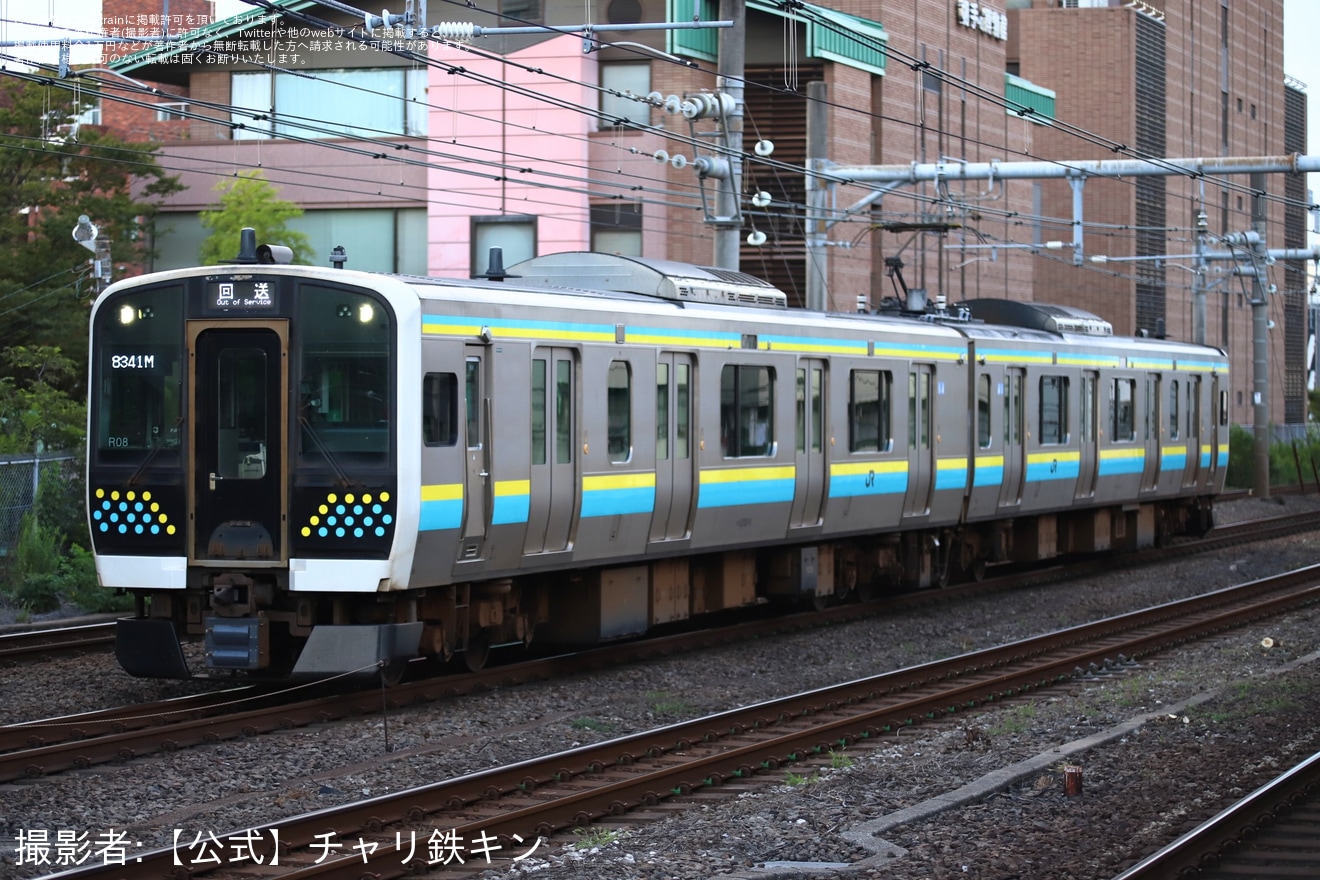 【JR東】E131系R08編成大宮総合車両センター入場回送の拡大写真