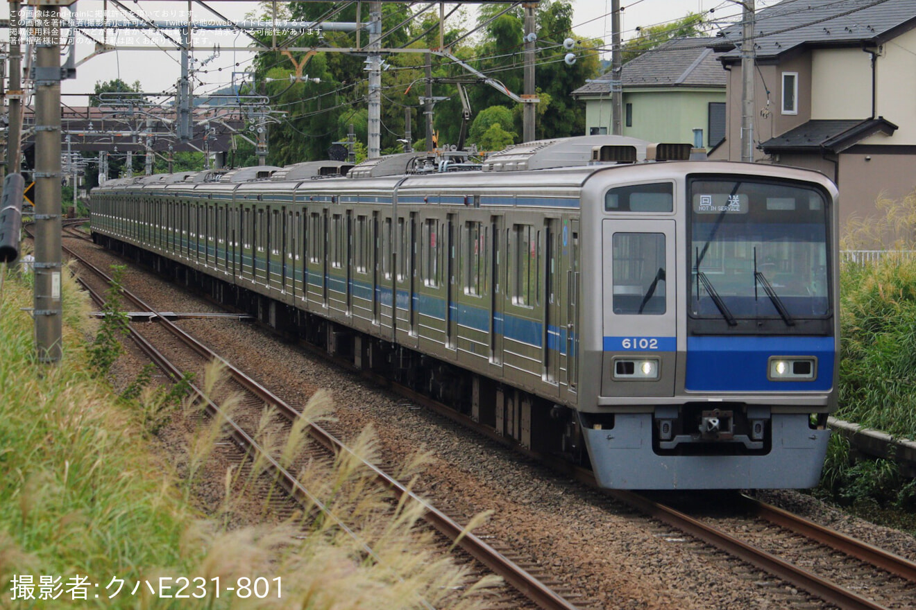 【西武】6000系6102F武蔵丘車両検修場入場回送(202510)の拡大写真