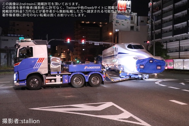 【JR海】N700 J55編成陸送を不明で撮影した写真