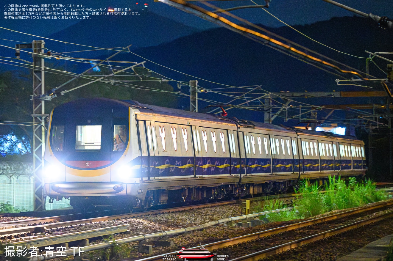 【MTR】迪士尼線(ディズニー線）のM-Train P501/P502編成が九龍湾総合車両所から出場回送の拡大写真