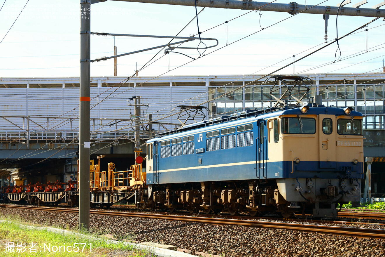 【JR西】EF65-1132牽引 下関転回工臨返空の実施の拡大写真