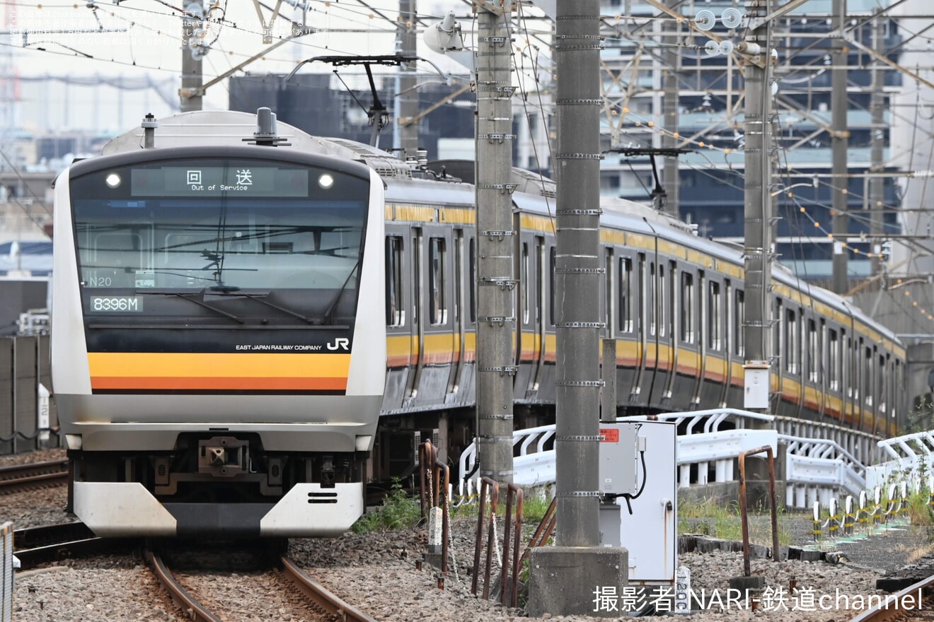 【JR東】E233系ナハN20編成 国府津車輪転削回送の拡大写真