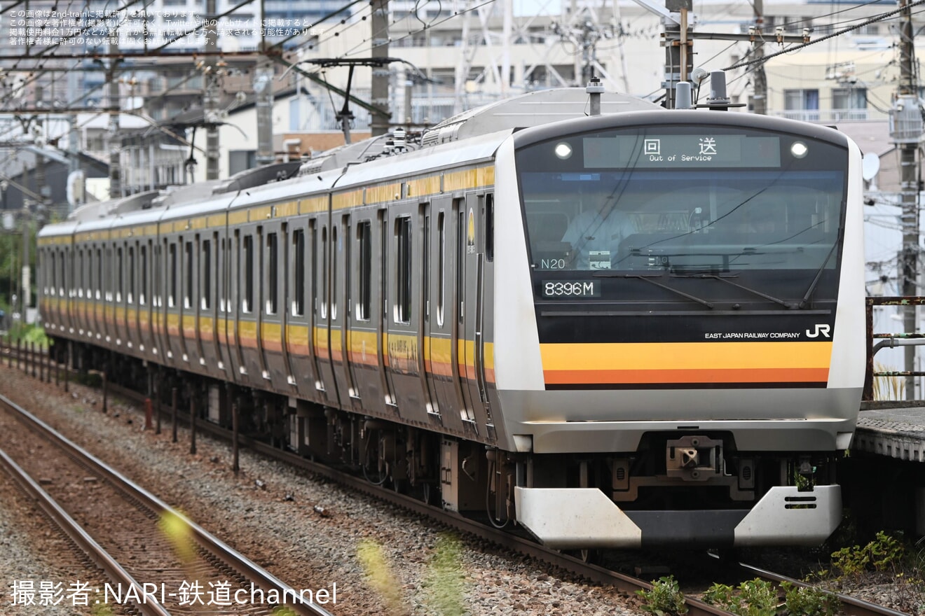 【JR東】E233系ナハN20編成 国府津車輪転削回送の拡大写真