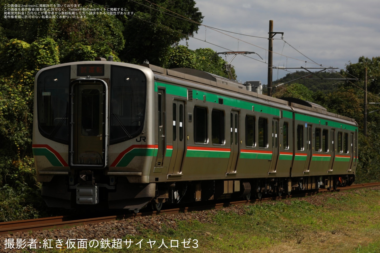 【JR東】E721系0番台P-17編成郡山総合車両センター出場試運転の拡大写真