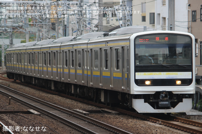 駒込駅で撮影された【JR東】209系マリC622編成 大宮総合車両センター出場
