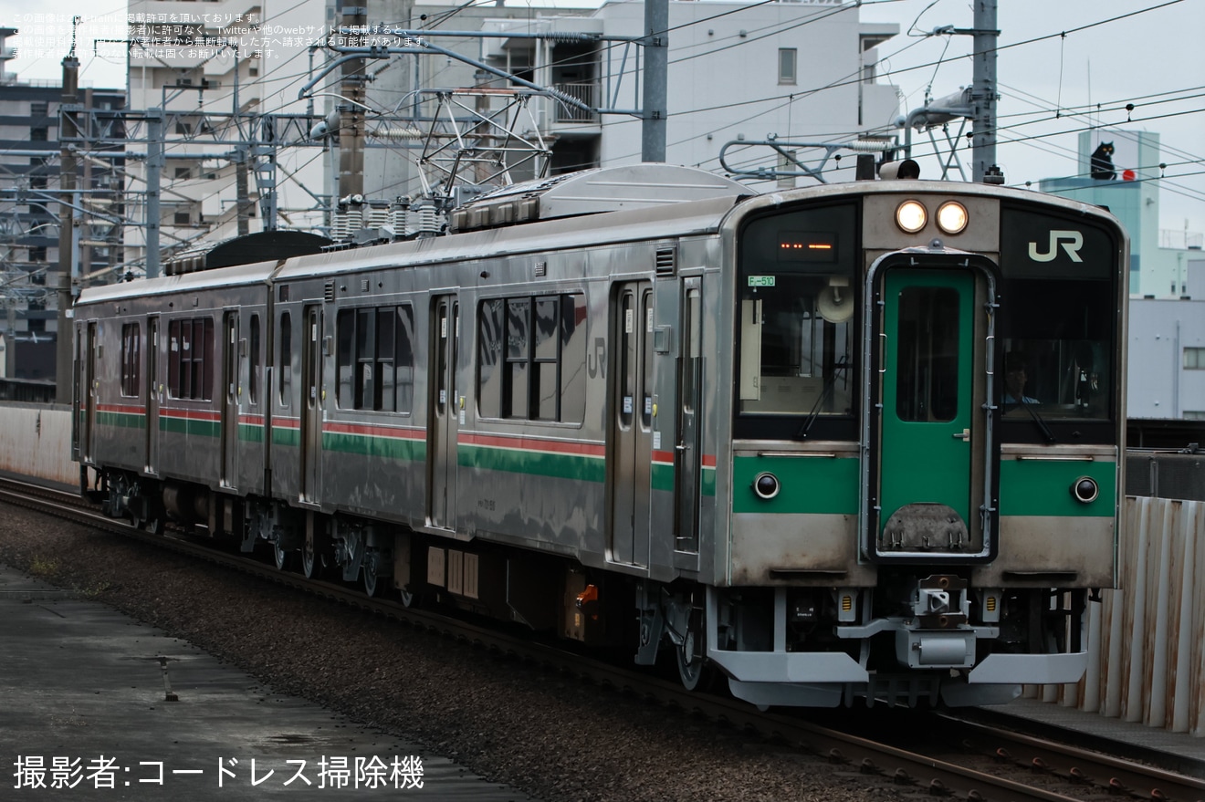 【JR東】701系F2-510編成郡山総合車両センター出場回送の拡大写真