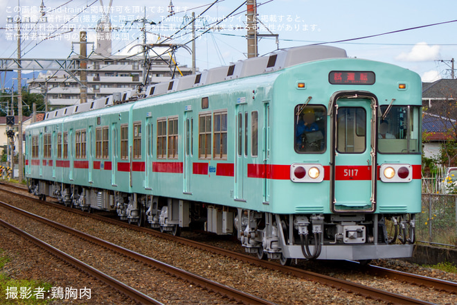 【西鉄】5000形5117F検査出場試運転を不明で撮影した写真