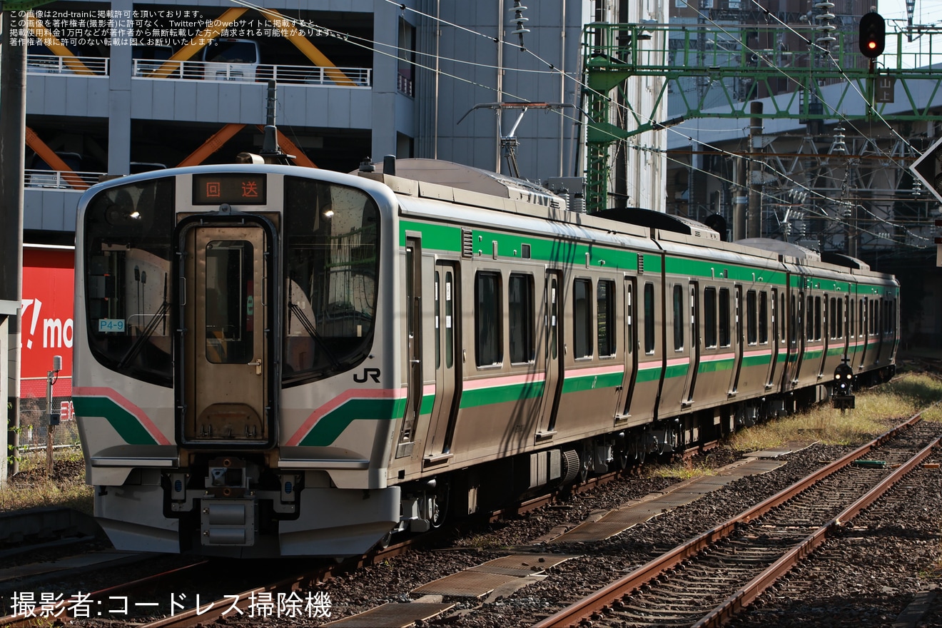 【JR東】E721系P4-9編成郡山総合車両センター出場回送の拡大写真