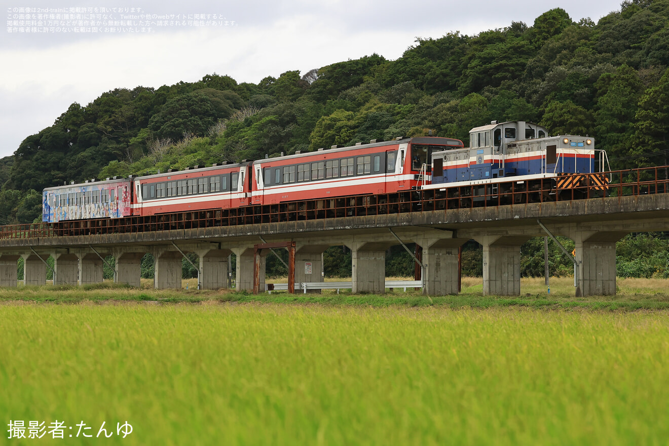 【鹿臨】「DL急行『大洗エメラルド号』で行く神栖・奥野谷浜の旅」の試運転の拡大写真