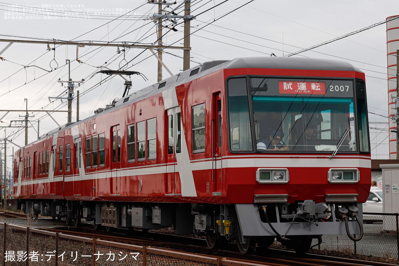 【遠鉄】2000形2007F 西鹿島検車場出場試運転の拡大写真