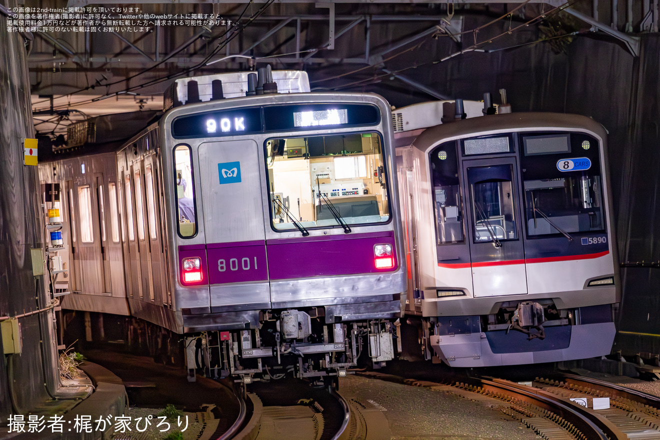【メトロ】8000系8101Fが新木場車両基地へ回送の拡大写真