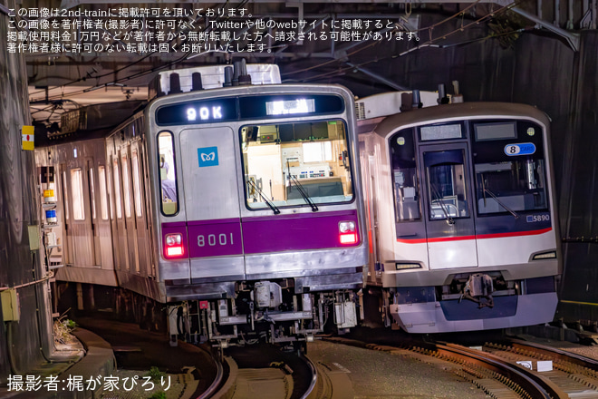 【メトロ】8000系8101Fが新木場車両基地へ回送を不明で撮影した写真